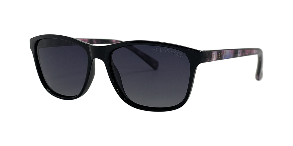 Stiletto April C5 Shiny Black w Demi Purple / Smoke Gradient Polarised Lenses