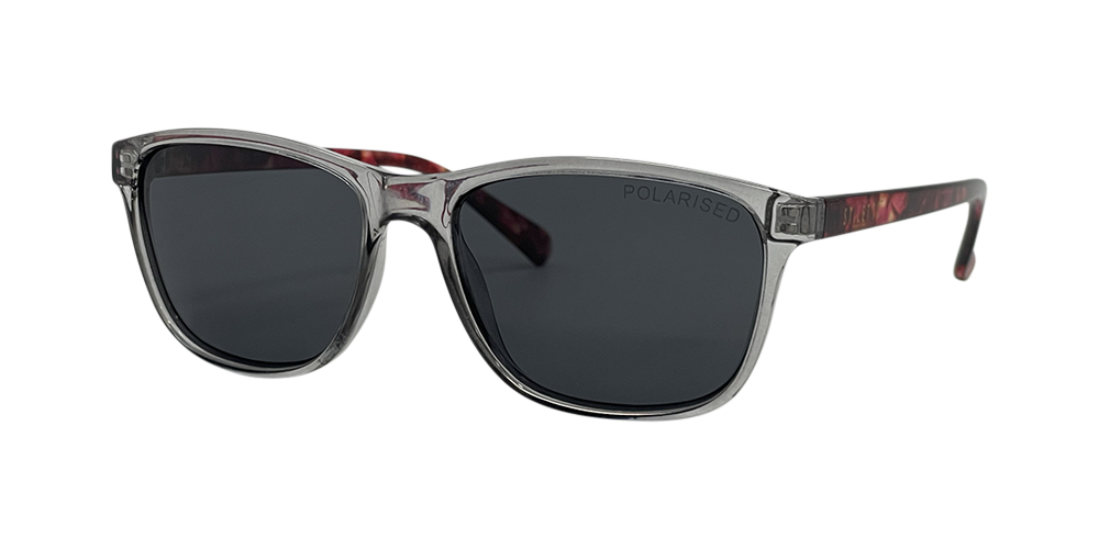 Stiletto April C7 Crystal Smoke w Brown Gold Stripe / Smoke Polarised Lenses