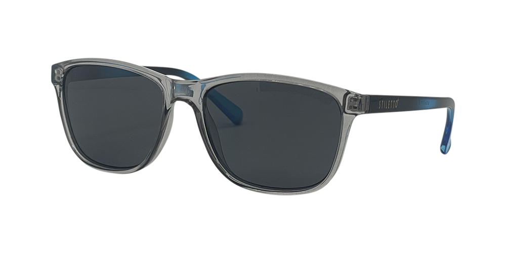 Stiletto April C9 Crystal Dark Smoke w Blue Fade / Smoke Polarised Lenses