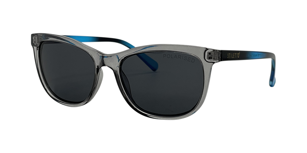 Stiletto Ariel C9 Crystal Dark Smoke w Blue Fade / Smoke Polarised Lenses