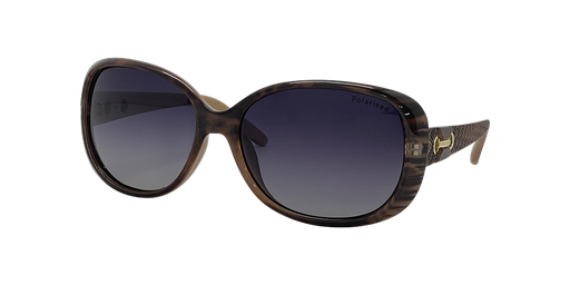 [9340457028631] Stiletto Ava C4 Crystal w Gold Stripe / Smoke Gradient Polarised Lenses