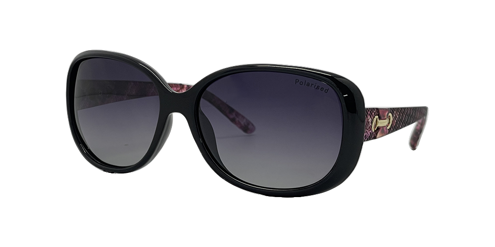 Stiletto Ava C5 Shiny Black w Demi Purple / Smoke Gradient Polarised Lenses