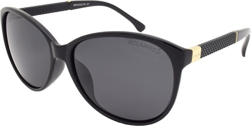 [9340457015938] Stiletto Brooklyn C1 Black Gold / Smoke Polarised Lenses