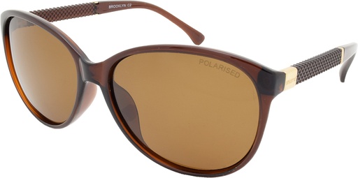 [9340457015945] Stiletto Brooklyn C2 Crystal Brown Gold / Brown Polarised Lenses