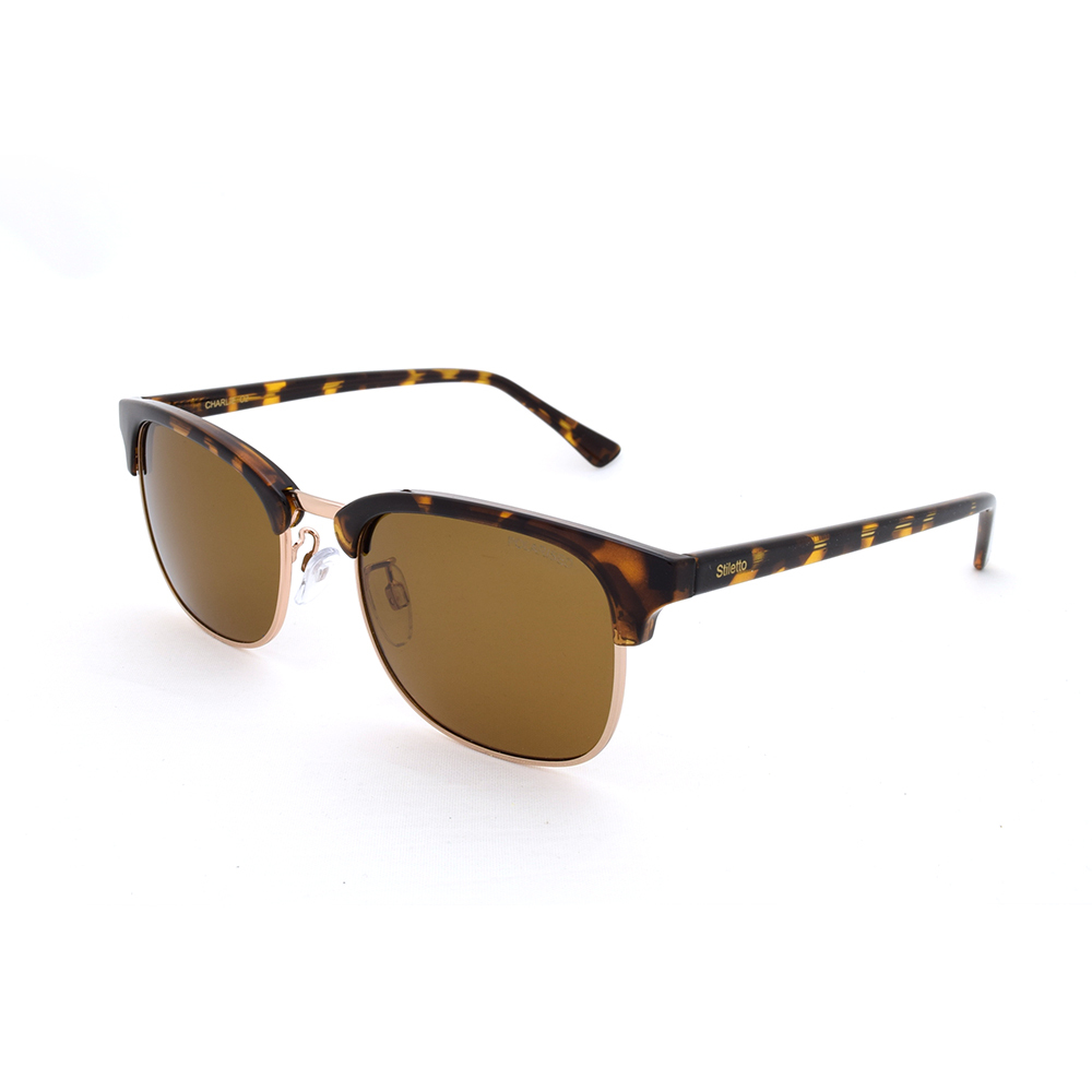 Stiletto Charlie C2 Double Demi & Light Gold / Brown Polarised Lenses