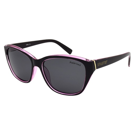 [9337217006442] Stiletto Coral C3 Crystal Rose And Purple / Smoke Polarised Lenses