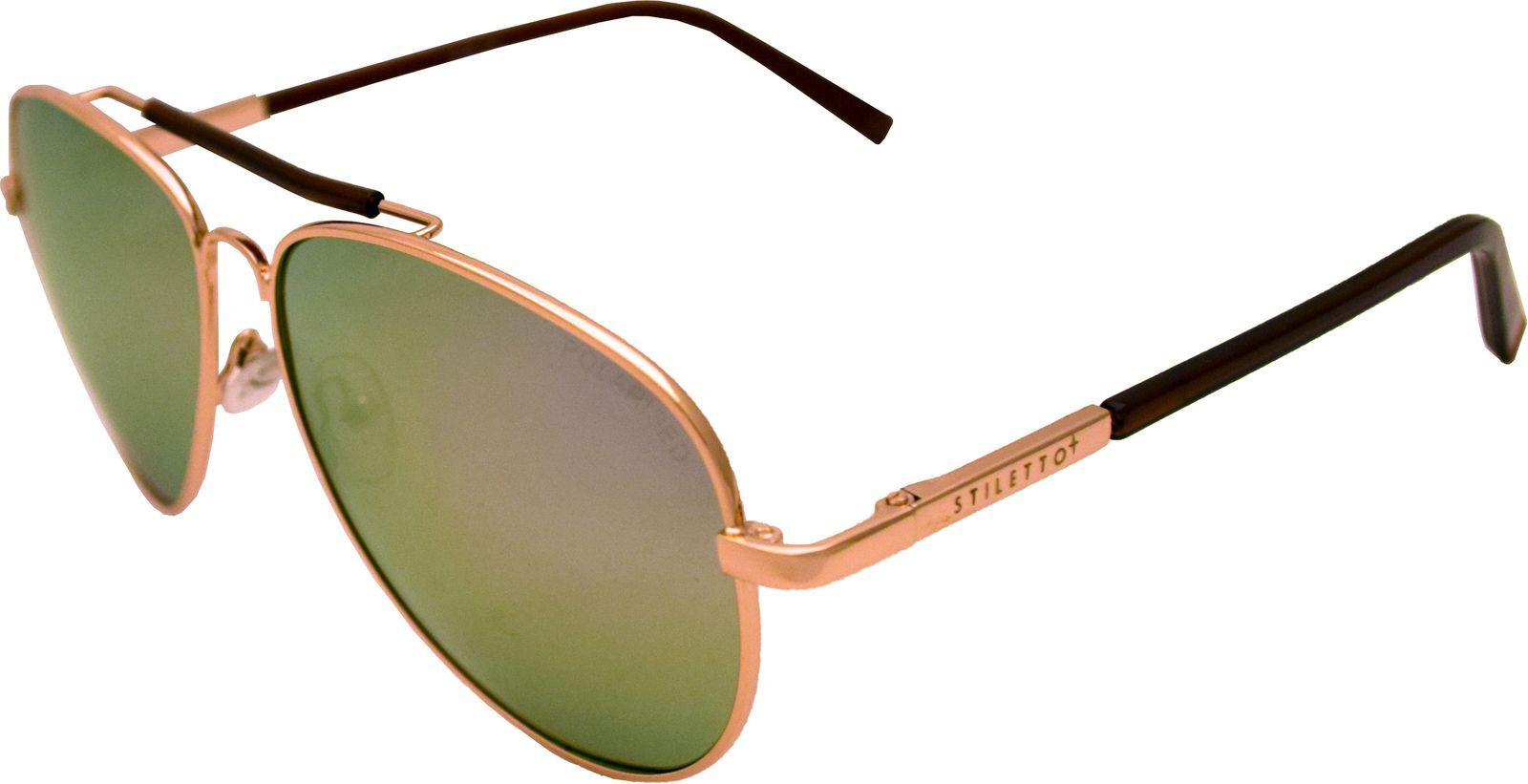Stiletto Dixie C10 Crystal Dark Brown Gold / Purple Revo Polarised Lenses