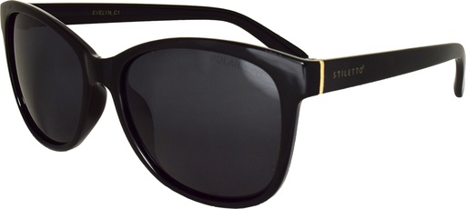 [9340457015525] Stiletto Evelyn C1 Black / Smoke Polarised Lenses