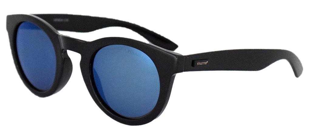 Stiletto Geneva C14 Black / Blue Revo Polarised Lenses