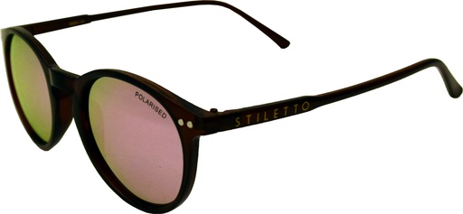 [9340457019653] Stiletto Maly C4 Crystal Dark Brown / Black Pink Revo Polarised Lenses