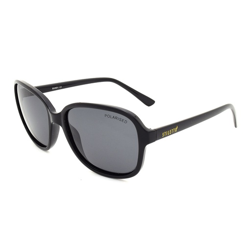[9337217006466] Stiletto Mandy C1 Shiny Black / Smoke Polarised Lenses