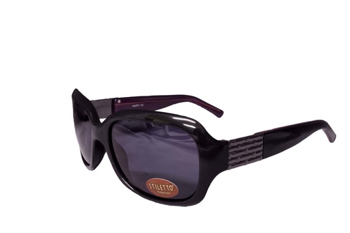 [9337217018957] Stiletto Marti C5 Black w Purple / SmokePolarised Lenses