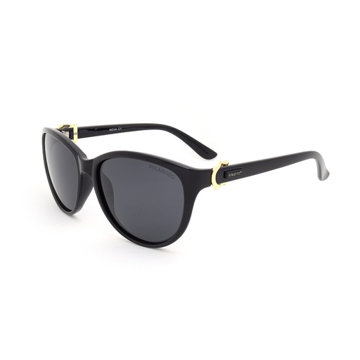 [9340457011466] Stiletto Nova C1 Black Light Gold / Smoke Polarised Lenses
