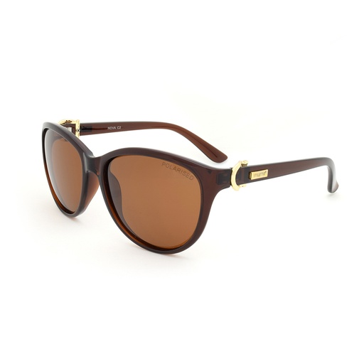 [9340457011473] Stiletto Nova C2 Crystal Dark Brown Light Gold / Brown Polarised Lenses