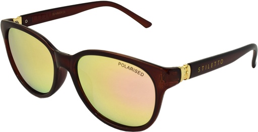 [9337217000495] Stiletto Summer C3 Crystal Dark Brown / Peach Revo Polarised Lenses