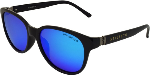 [9337217000518] Stiletto Summer C6 Black / Ice Blue Revo Polarised Lenses