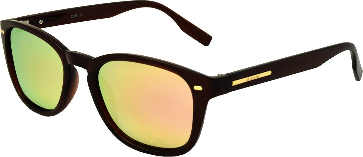Stiletto Zoe C7 Crystal Dark Brown Light Gold / Pink Revo Polarised Lenses