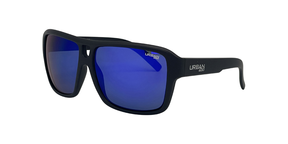 Urban Zoo Crosstown C12 Matte Black / Smoke w Blue Revo Lenses