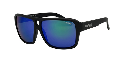 [9337217004127] Urban Zoo Crosstown C21 Matte Black / Smoke w Green Revo Lenses