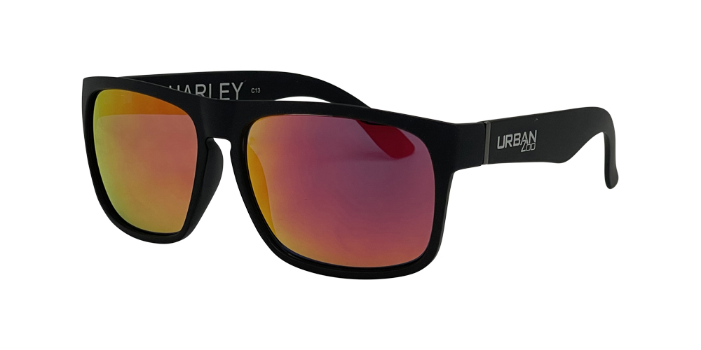 Urban Zoo Harley C13 Matte Black / Black Red Revo Lenses