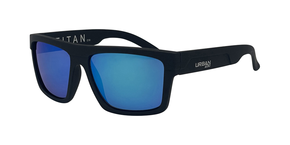 Urban Zoo Titan C18 Matte Black / Ice Blue Revo Lenses