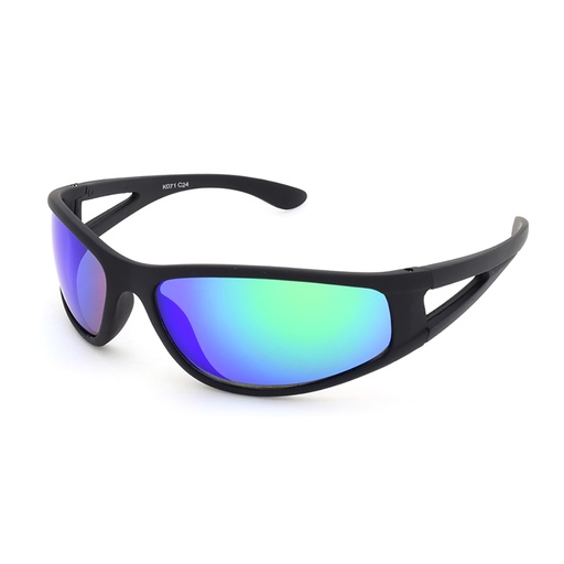 [9337217026297] Kidz K071 C24 Matte Black / Green Revo Lenses