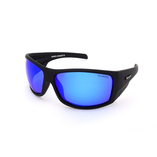 [9337217024361] Mangrove Jacks Barra Chaser C8 Matte Black / Ice Blue Revo Polarised Lenses