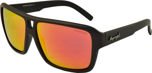 [9337217012757] Mangrove Jacks Crosstown C3 Black / Red Revo Polarised Lenses