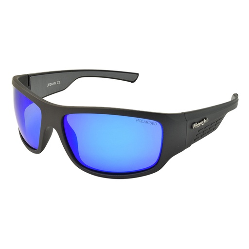 [9340457024688] Mangrove Jacks Legian C8 Matte Black / Ice Blue Revo Polarised Lenses