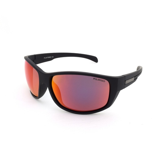 [9340457024640] Mangrove Jacks Plastered C3 Matte Black / Red Revo Polarised Lenses