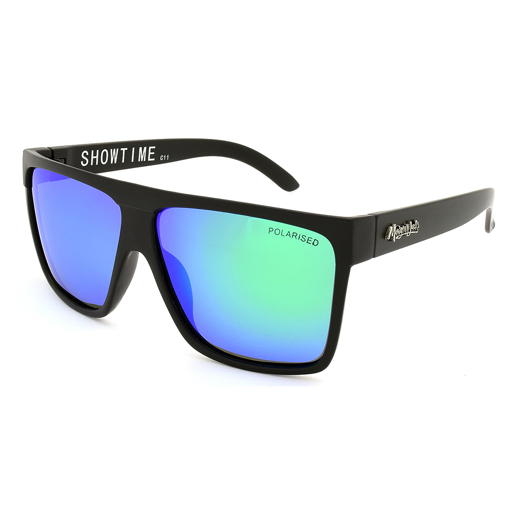 Mangrove Jacks Showtime C11 Matte Black / Green Revo Polarised Lenses