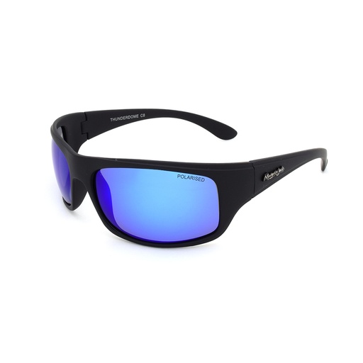 [9340457014306] Mangrove Jacks Thunderdome C8 Matte Black / Ice Blue Revo Polarised Lenses