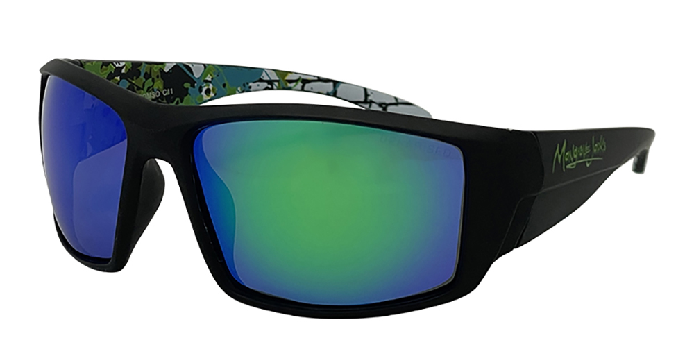 Mangrove Jacks Tromso C11 Matte Black / Green Revo Polarised Lenses
