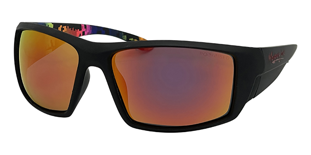 Mangrove Jacks Tromso C3 Matte Black / Red Revo Polarised Lenses